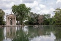 Panoramic view of Temple of Asclepius (Tempio di Esculapio) and lake