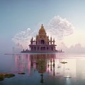 A panoramic view of the Temple of Vishnu in Agra, India Generative AI