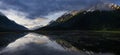 Panoramic view of Tern Lake, Alaska Royalty Free Stock Photo