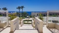 Panoramic view of the luxury hotel and the Red Sea Royalty Free Stock Photo