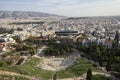 Panoramic view of the Theatre of Dionysus at the foot of Acropolis in Athens, Greece. It is one of the main landmark of Athens. Royalty Free Stock Photo
