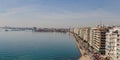 Panoramic view of Thessaloniki embankment from the observation deck of the White Tower Royalty Free Stock Photo