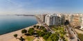 Panoramic view of Thessaloniki embankment from the observation deck of the White Tower Royalty Free Stock Photo