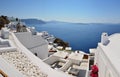 Panoramic view of Thira Town - Santorini Island, Cyclades in Greece Royalty Free Stock Photo