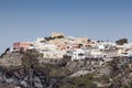 Panoramic view of Thira town on Santorini island, Cyclades, Greece Royalty Free Stock Photo