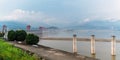 Panoramic view of the Three Gorges Dam Royalty Free Stock Photo