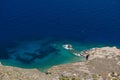 Panoramic view of Tilos island.Tilos island with mountain background, Tilos, Greece. Tilos is small island located in Aegean Sea, Royalty Free Stock Photo