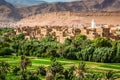 Panoramic view on Tinghir - Tinerhir city in Morocco. Tinghir is an oasis on the Todra River