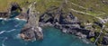 Panoramic view from Tintagel Castle in Cornwall, UK