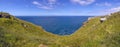 Panoramic view from Tintagel Castle in Cornwall, UK