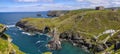 Panoramic view from Tintagel Castle in Cornwall, UK Royalty Free Stock Photo