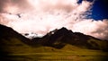 Panoramic view to Andes mountain at Abra La Raya pass, Puno, Peru