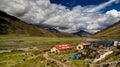 Panoramic view to Andes mountain at Abra La Raya pass, Puno, Peru