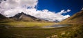 Panoramic view to Andes mountain at Abra La Raya pass, Puno, Peru