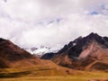 Panoramic view to Andes mountain at Abra La Raya pass, Puno, Peru