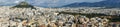 Panoramic view to Athens Greece from the ancient Acropolis temple Parthenon Royalty Free Stock Photo