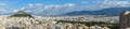 Panoramic view to Athens Greece from the ancient Acropolis temple Parthenon Royalty Free Stock Photo