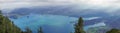 Panoramic view to bavarian walchensee Royalty Free Stock Photo