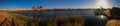 Panoramic view to Boukkou lake group of Ounianga Serir lakes at the Ennedi, Chad Royalty Free Stock Photo