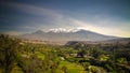 Panoramic view to Chachani mountain and Arequipa city from Yanahuara viewpoint, Arequipa, Peru