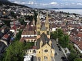 View to Collegial church and the old city of Neuchatel 1