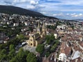 View to Collegial church and the old city of Neuchatel 2