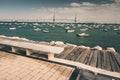 Panoramic view to the Constitution of 1812 Bridge to Cadiz Royalty Free Stock Photo