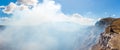 Panoramic view to the crater of Masaya volcano in Nicaragua Royalty Free Stock Photo