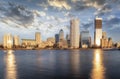 Panoramic view to the district of London, Canary Wharf, United Kingdom Royalty Free Stock Photo