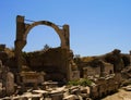 Panoramic view to Ephesus ruin arch, Turkey Royalty Free Stock Photo