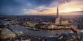 Panoramic view to the illuminated skyline of London