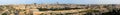 Panoramic view to Jerusalem Old city and the Temple Mount, Dome of the Rock and Al Aqsa Mosque from the Mount of Olives Royalty Free Stock Photo