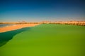 Panoramic view to Katam aka Baramar lake group of Ounianga kebir lakes at the Ennedi, Chad Royalty Free Stock Photo