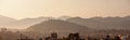 Panoramic view to Kathmandu city and Swayambhunath temple at the