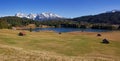 Panoramic view to lake gerold and karwendel mountains Royalty Free Stock Photo