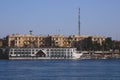 Panoramic View to the Luxor City Scape from the Nile River Side Royalty Free Stock Photo