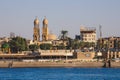 Panoramic View to the Luxor City Scape from the Nile River Side Royalty Free Stock Photo