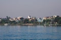 Panoramic View to the Luxor City Scape from the Nile River Side Royalty Free Stock Photo