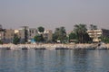 Panoramic View to the Luxor City Scape from the Nile River Side Royalty Free Stock Photo