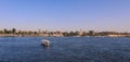 Panoramic View to the Luxor City Scape from the Nile River Side Royalty Free Stock Photo
