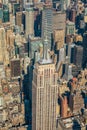 Panoramic view to Manhattan Skyline from helicopter