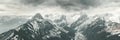 Panoramic view to the massif of Alpstein in the winter season Royalty Free Stock Photo