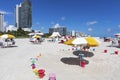 Panoramic view to the Miami Beach coast: residentials and sand Royalty Free Stock Photo