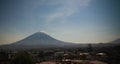 Panoramic view to misti mountain and Arequipa city from Yanahuara viewpoint, Arequipa, Peru