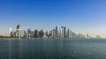 Panoramic View to the Modern Buildings if the Doha City Center Royalty Free Stock Photo