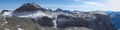 Panoramic view to mountain range at Dolomiti alps in Italy Royalty Free Stock Photo