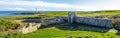 Panoramic view to Nigg Bay golf course and lighthouse Girdle Ness from a Torry Battery, Aberdeen, Scotland