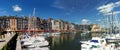 Panoramic View To The Old Historic Harbour Of Honfleur In Normandy France Royalty Free Stock Photo