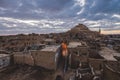 Panoramic View to an Old Shali Mountain village in Siwa Oasis, Egypt Royalty Free Stock Photo