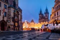 The old town square and Astronomical Clock of Prague, Czech Republic Royalty Free Stock Photo